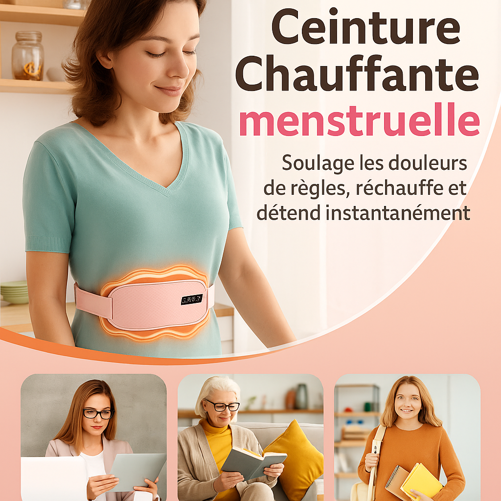 Ceinture Chauffante Menstruelle – Soulagement Instantané - Massage Relaxant