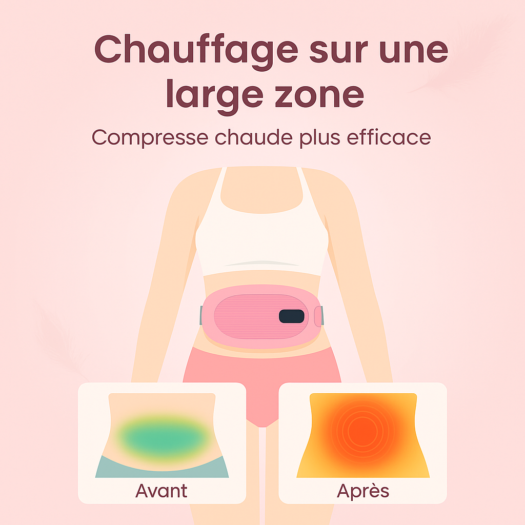 Ceinture Chauffante Menstruelle – Soulagement Instantané - Massage Relaxant