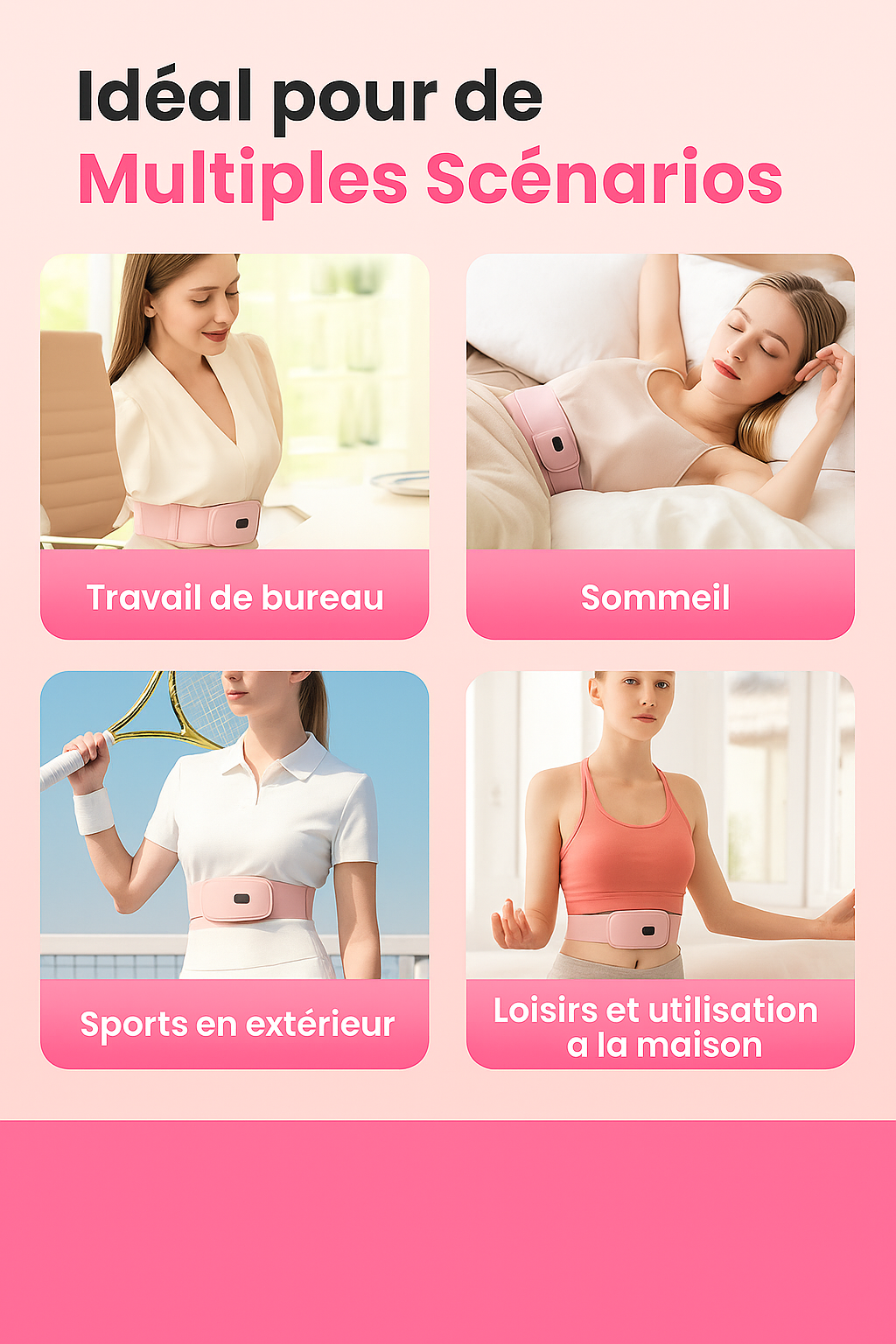 Ceinture Chauffante Menstruelle – Soulagement Instantané - Massage Relaxant