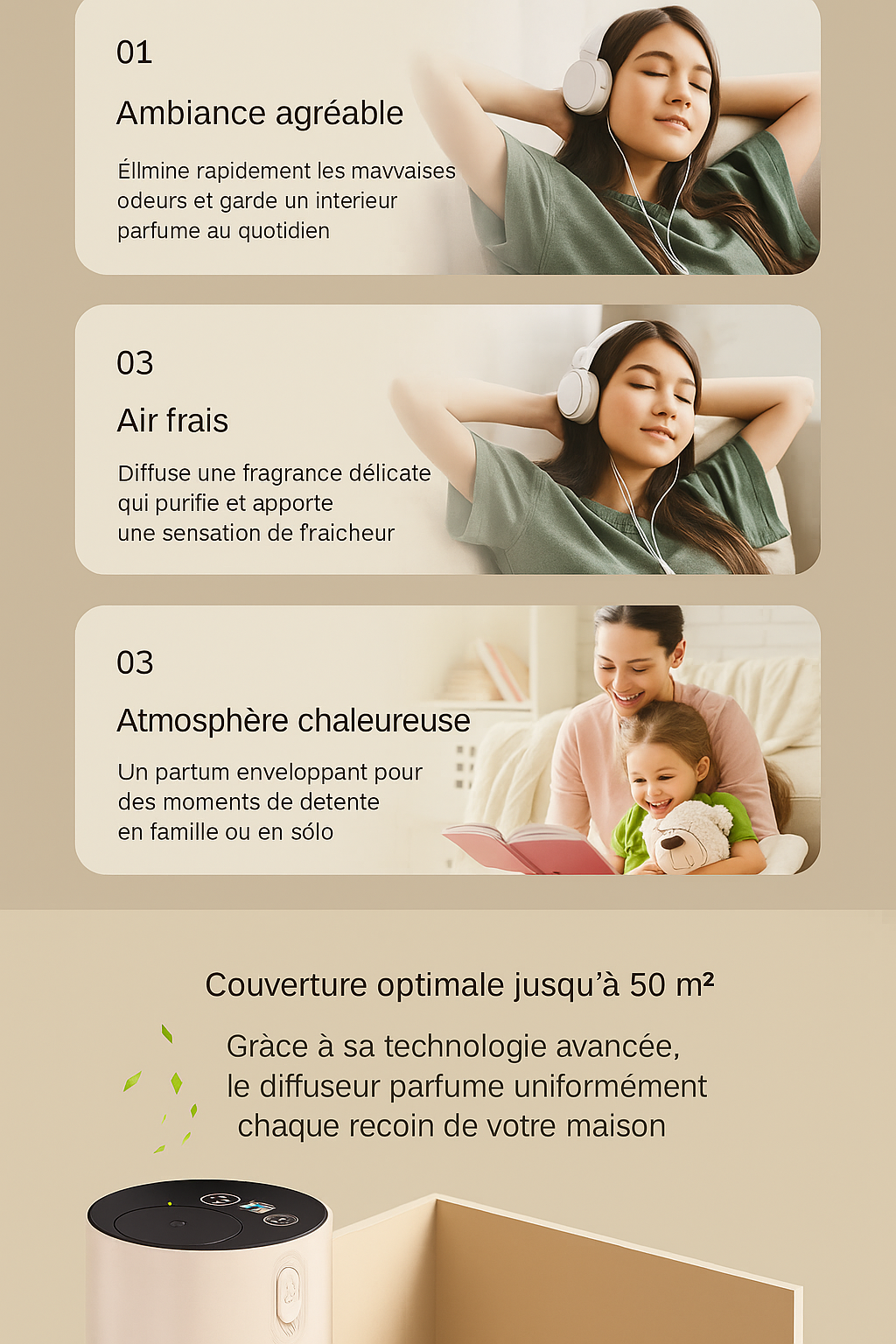 🌿 Diffuseur d’Huiles Essentielles Portable Sans Eau – Rechargeable - Compact