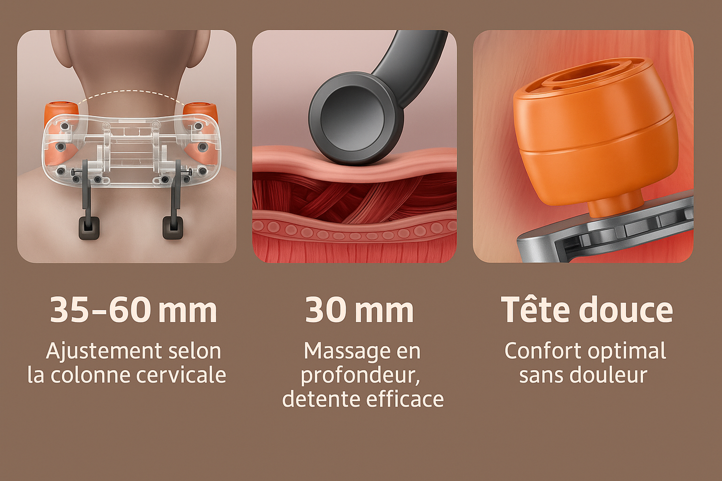 👉 Masseur Cervical Électrique Rechargeable – Shiatsu 3D avec Rouleaux Rotatifs & Chauffage