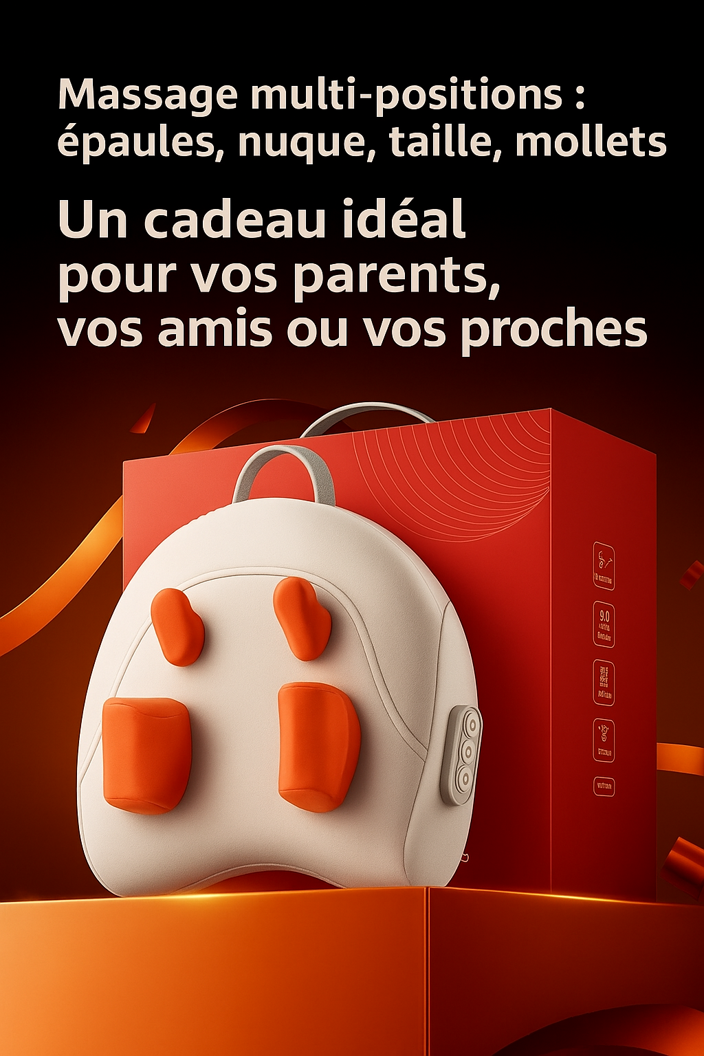 👉 Masseur Cervical Électrique Rechargeable – Shiatsu 3D avec Rouleaux Rotatifs & Chauffage