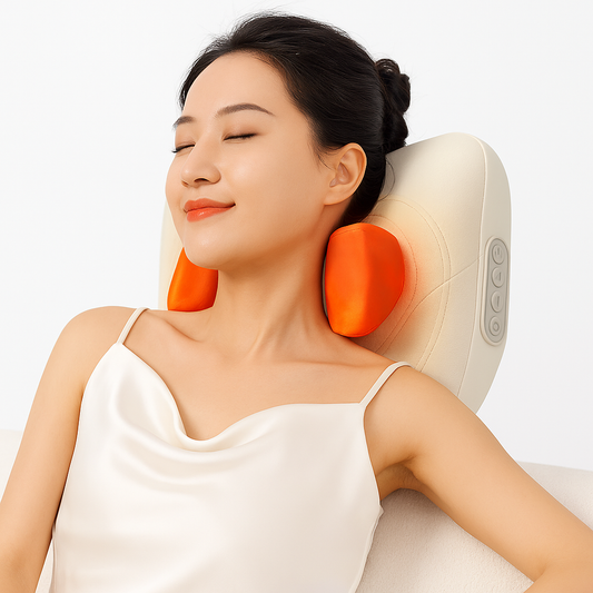 👉 Masseur Cervical Électrique Rechargeable – Shiatsu 3D avec Rouleaux Rotatifs & Chauffage