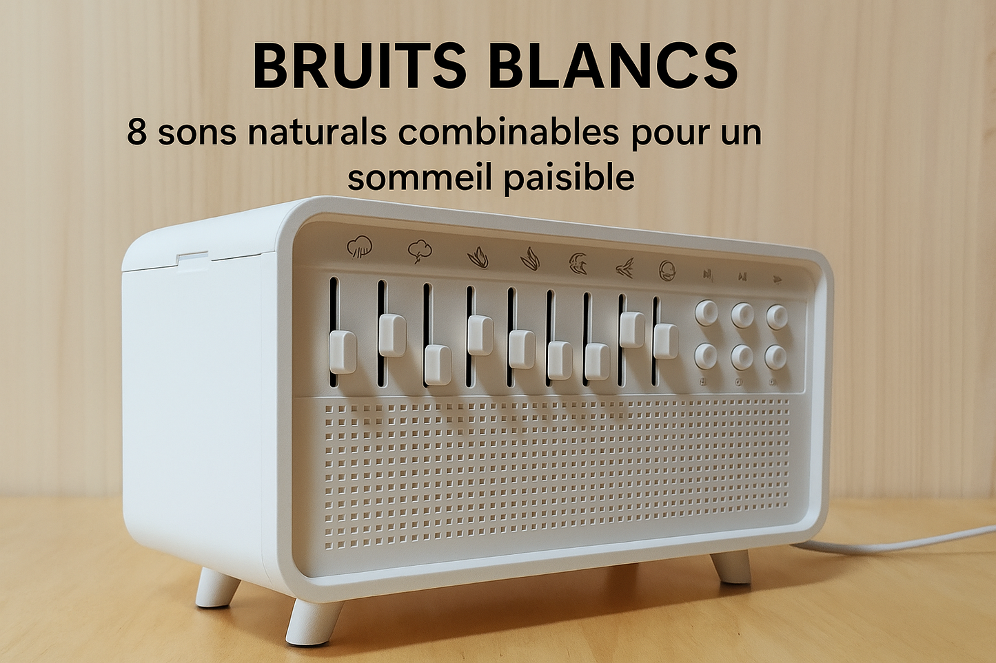 Enceinte Bluetooth HIFI 4-en-1 avec Bruits Blancs - Humidificateur - Veilleuse
