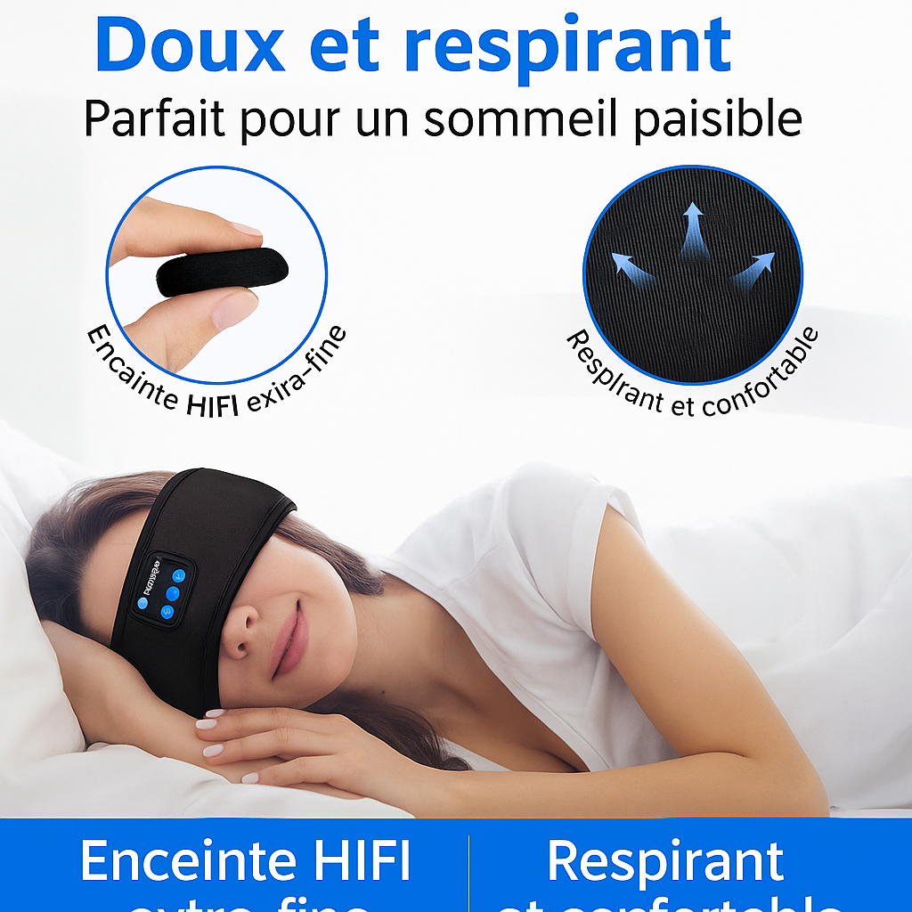 Bandeau Audio Bluetooth Xiaomi – Casque Sans Fil Confortable pour Sommeil - Sport