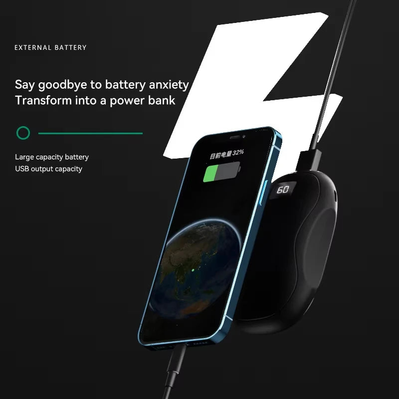 Chauffe-Mains Électrique 2-en-1 – 50 000 mAh, Réglage 3 Niveaux de Température