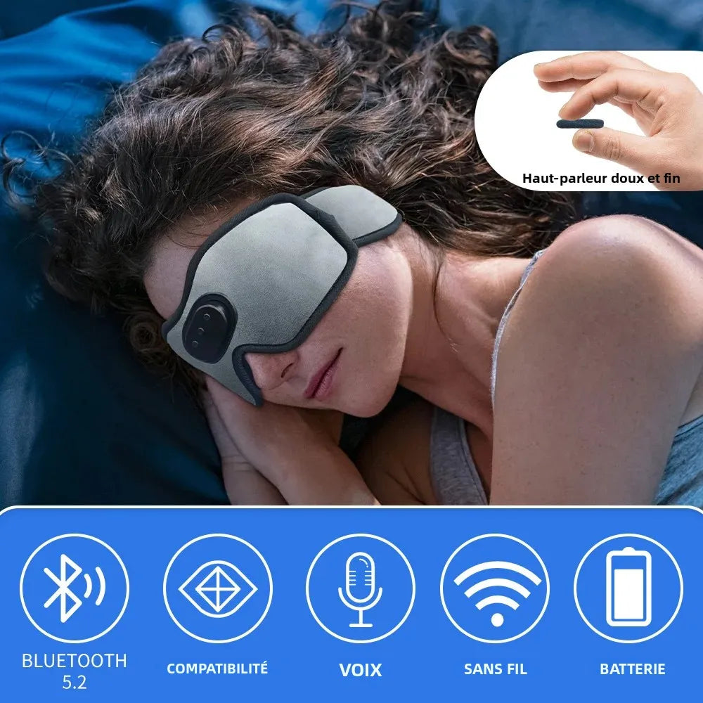 Masque de Sommeil Bluetooth Premium – Casque Audio Intégré 3D avec Réduction de Bruit
