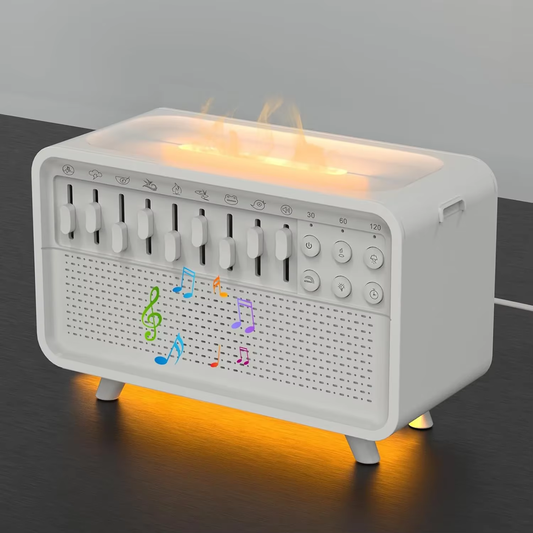 Enceinte Bluetooth HIFI 4-en-1 avec Bruits Blancs - Humidificateur - Veilleuse